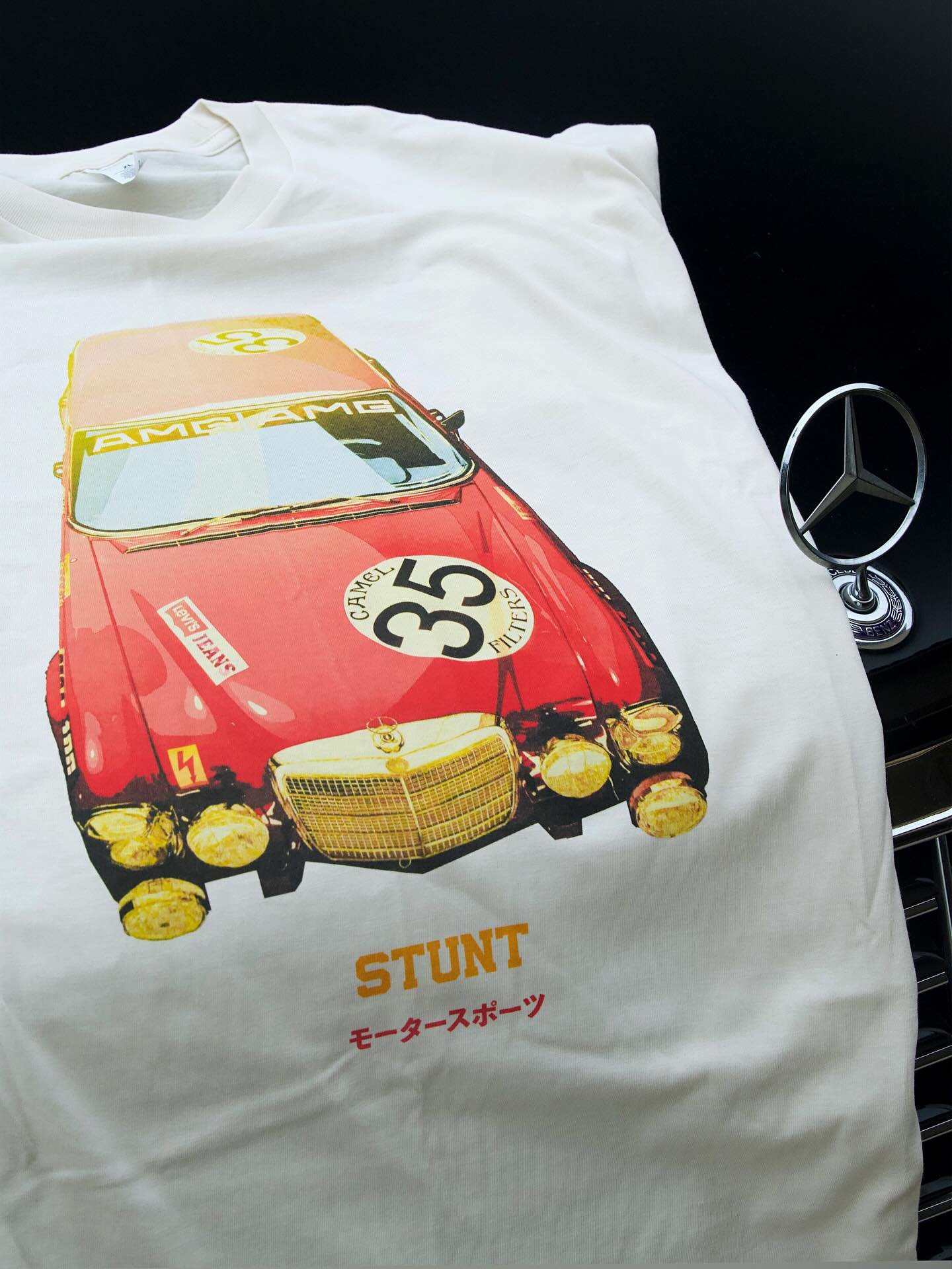 Red Pig 300SEL 6.9 Race Car V8 Shirt White